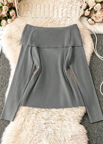 Серый демисезонный свитер SHEIN