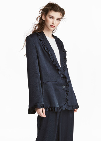 Темно-синий кэжуал пиджак H&M - - демисезонный