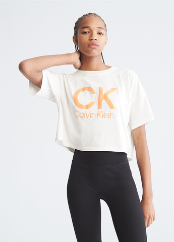 Белая летняя футболка Calvin Klein
