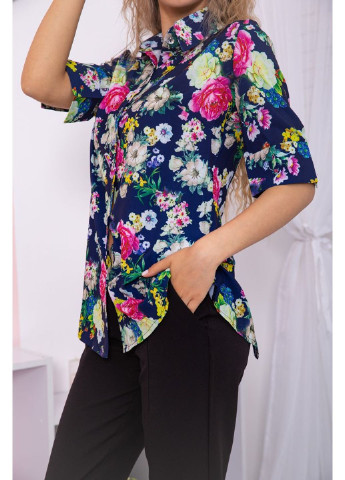 Комбинированная летняя блуза с цветочным принтом 167r078-1 Ager