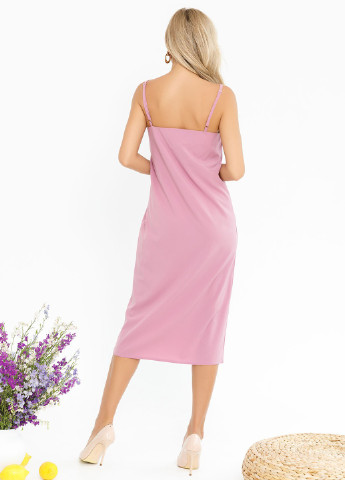 Рожева повсякденний сукня жіноча сукня-комбінація ISSA PLUS однотонна