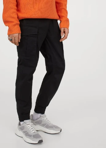 Черные летние брюки H&M