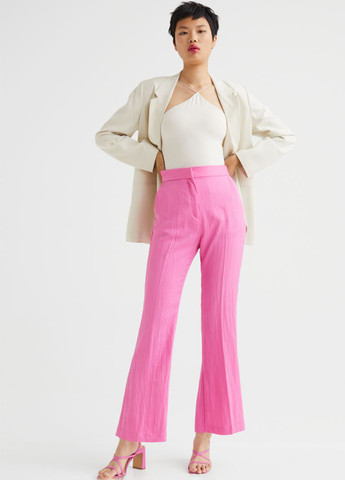 Розовые кэжуал летние клеш брюки H&M