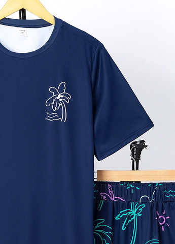 Синя всесезон піжама (футболка, шорти) футболка + шорти SHEIN