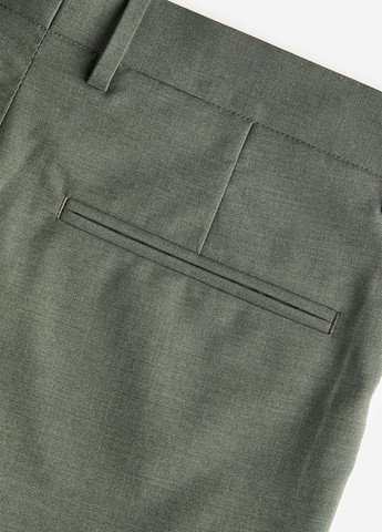 Серо-зеленые классические, кэжуал демисезонные прямые брюки H&M