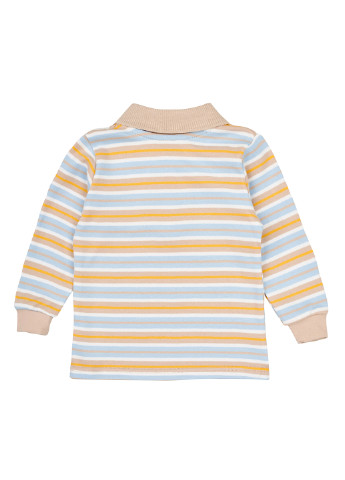 Кофейная детская футболка-поло для мальчика Z16 в полоску