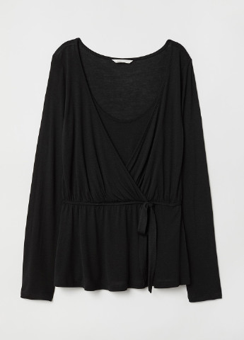 Чорна демісезонна блуза для годуючих мам на запах H&M
