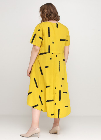 Желтое кэжуал платье New Colection с рисунком