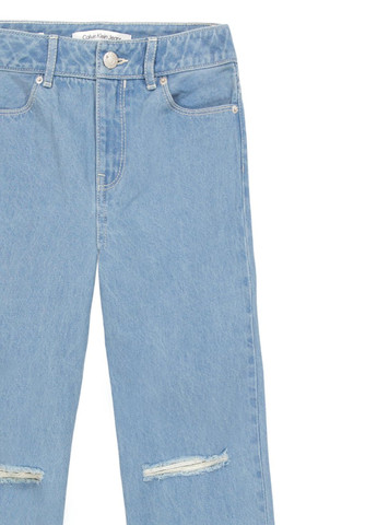Голубые демисезонные прямые джинсы Calvin Klein