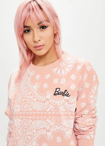 Светло-розовый свитшот Missguided орнамент (115669770)