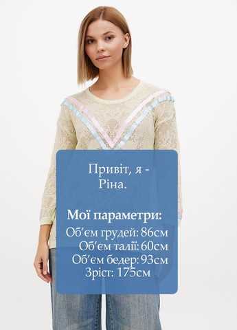 Светло-зеленый джемпер Sassofono Club однотонный ленты (295349696)