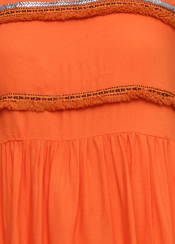 Оранжевое кэжуал платье клеш Sassofono однотонное