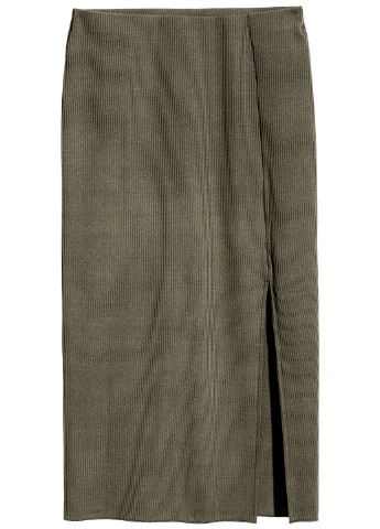 Оливково-зеленая кэжуал юбка H&M