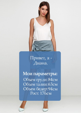 Серо-голубая кэжуал однотонная юбка H&M мини