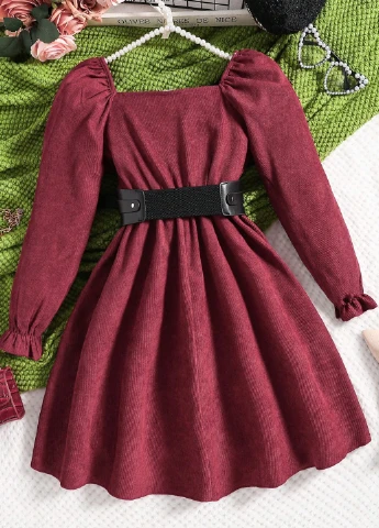 Бордовое платье SHEIN (329544041)