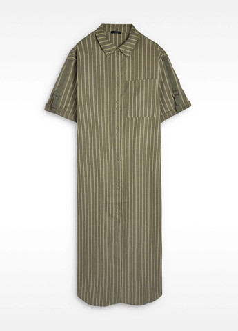 Оливкова (хакі) кежуал сукня сукня-сорочка Parfois в смужку