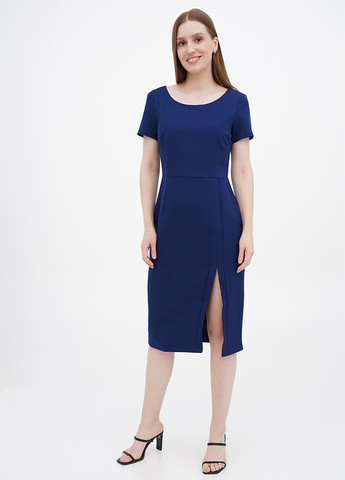Темно-синее кэжуал платье футляр Rebecca Tatti однотонное