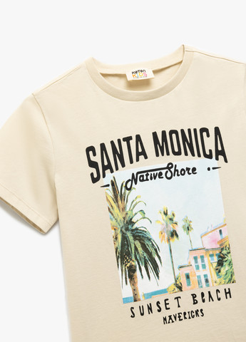 Бежева літня футболка KOTON