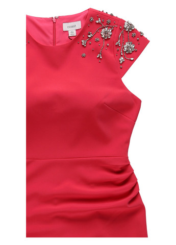 Темно-розовое коктейльное, кэжуал платье силуэтная Coast однотонное