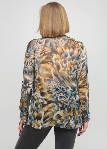 Серая кэжуал рубашка с абстрактным узором Massimo Dutti