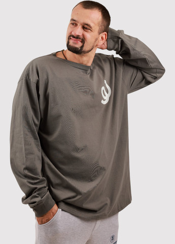 Лонгслів AS Colour малюнок сіро-зелений кежуали трикотаж, бавовна