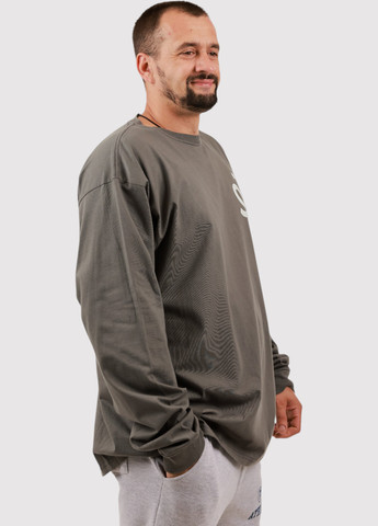 Лонгслів AS Colour малюнок сіро-зелений кежуали трикотаж, бавовна