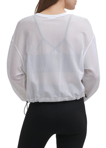 Белый лонгслив DKNY однотонный (300776997)