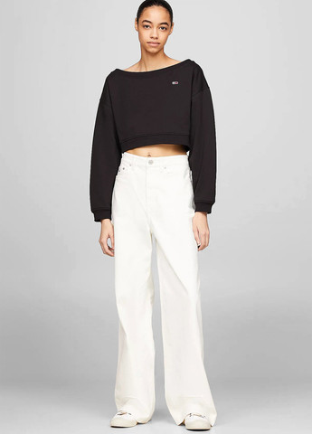 Чорний світшот Tommy Jeans однотонний вишивка (315066939)