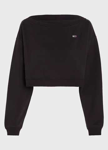 Чорний світшот Tommy Jeans однотонний вишивка (315066939)