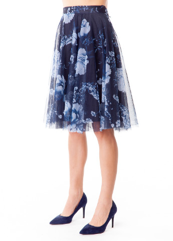 Темно-синяя кэжуал цветочной расцветки юбка Esprit