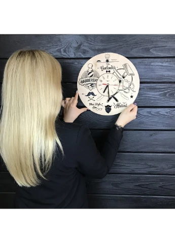 Стильний настінний годинник «Інструменти перукаря» 7Arts (253567197)