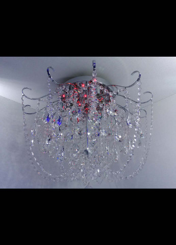 Люстра стельова кришталева з пультом 90080/8 Хром 49х63х63 см. Handmade (234539749)