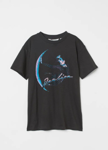 Темно-серая летняя футболка для девочки H&M