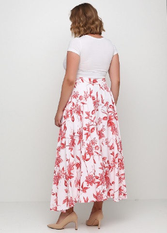 Молочная кэжуал цветочной расцветки юбка H&M клешированная-солнце