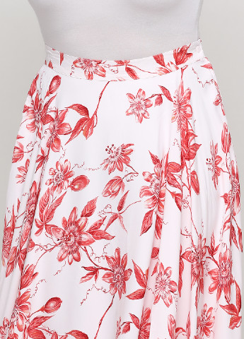 Молочная кэжуал цветочной расцветки юбка H&M клешированная-солнце