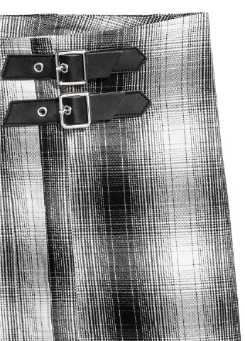 Черная кэжуал в клетку юбка H&M а-силуэта (трапеция)