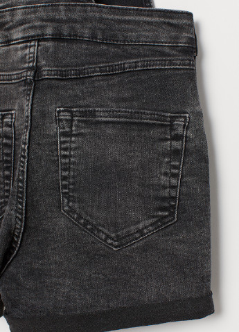 Комбінезон H&M комбінезон-шорти однотонний темно-сірий джинсовий бавовна