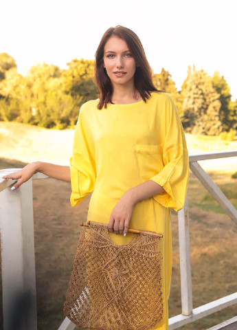 Жовтий кежуал сукня оверсайз INNOE однотонна