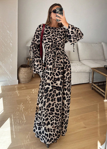 Комбінована кежуал сукня кльош SHEIN леопардовий