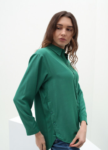 Зеленая кэжуал рубашка No Brand