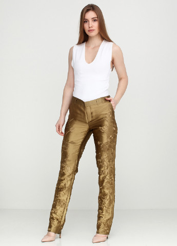 Золотистые кэжуал демисезонные зауженные брюки Ralph Lauren