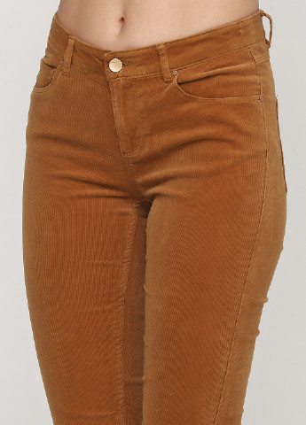 Светло-коричневые кэжуал демисезонные зауженные брюки Etam