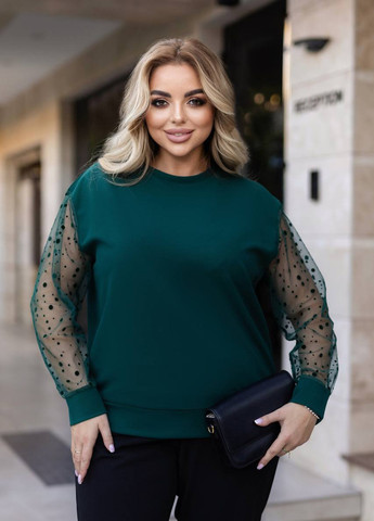 Темно-зелений демісезонний комплект (світшот, штани) No Brand