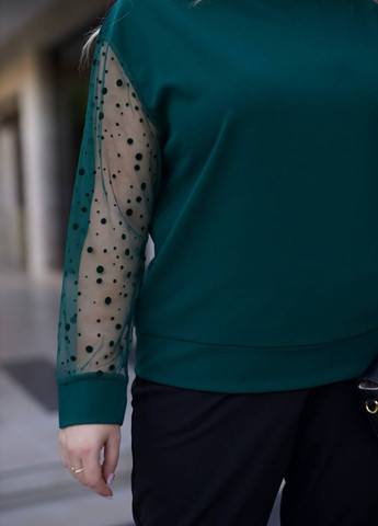 Темно-зелений демісезонний комплект (світшот, штани) No Brand