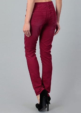 Бордовые джинсовые демисезонные зауженные брюки Tom Tailor