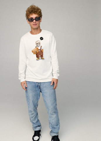 Білий світшот чоловічий basic /no flis/ YAPPI малюнок (251791428)