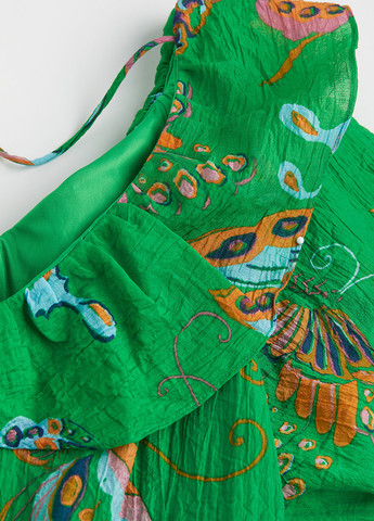 Зелена кежуал сукня а-силует H&M з малюнком