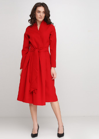 Красное кэжуал платье Le'Katrin family однотонное