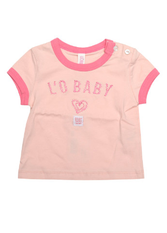 Розовая летняя футболка с коротким рукавом LO Baby