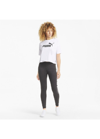 Белая всесезон футболка essentials logo cropped women's tee Puma